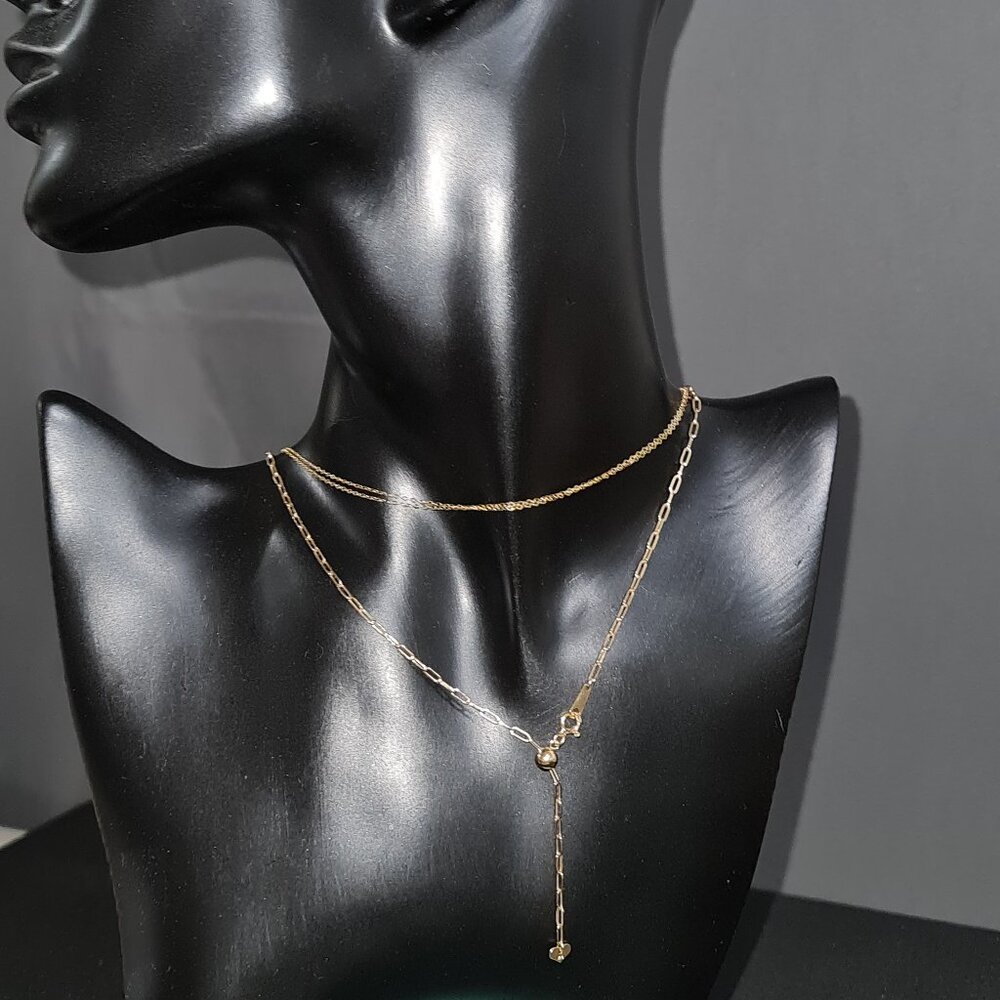18k Gold neck chain - Adjustable made in Japan